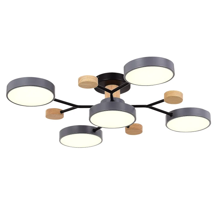 Светильник потолочный Серый/Серый LED 5*12W 3000K/4500K/6000K SLE6006-702-05