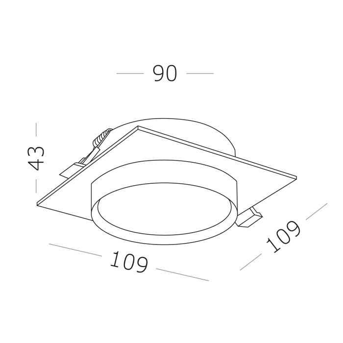 Светильник встраиваемый Черный GX53 1*50W IP20 L109xW109xH43 220V Без ламп ST258.418.01
