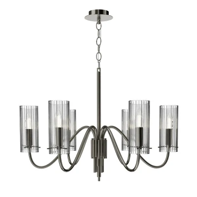 Светильник подвесной ST-Luce никиль/прозрачный E14 6*40W SL2005.103.06