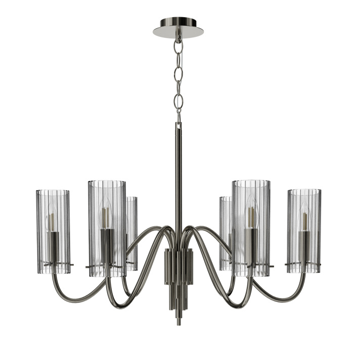 Светильник подвесной ST-Luce никиль/прозрачный E14 6*40W SL2005.103.06