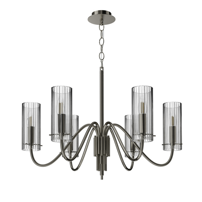 Светильник подвесной ST-Luce никиль/прозрачный E14 6*40W SL2005.103.06