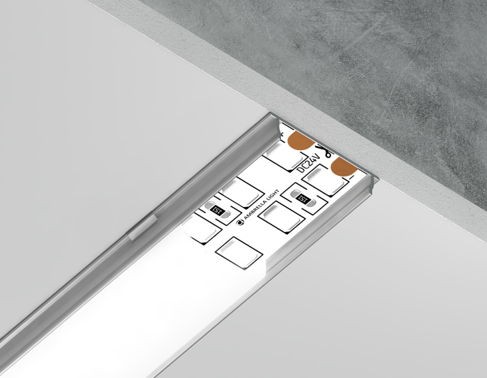 Алюминиевый профиль накладной 18*4 для светодиодной ленты до 15мм Ambrella light GP1500AL