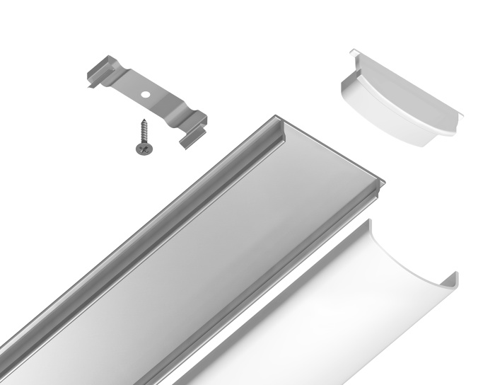 Алюминиевый профиль накладной 18*4 для светодиодной ленты до 15мм Ambrella light GP1500AL