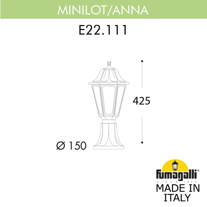 Ландшафтный светильник Fumagalli MINILOT/ANNA E22.111.000.AXE27