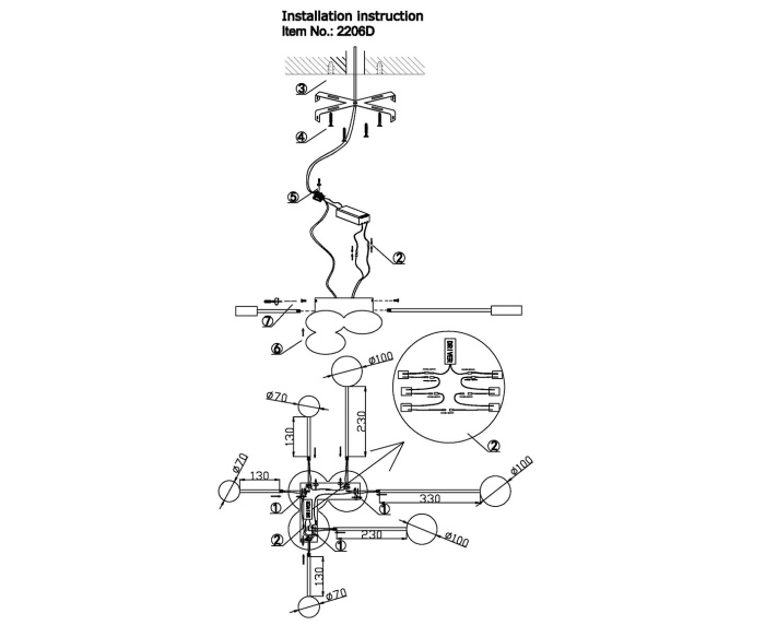 Потолочная люстра Kink Light Фирс 2206D,19