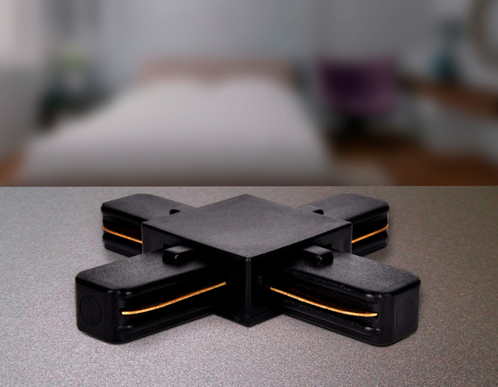 Коннектор Х-образный однофазный для соединения трековых шинопроводов Ambrella light GL7083