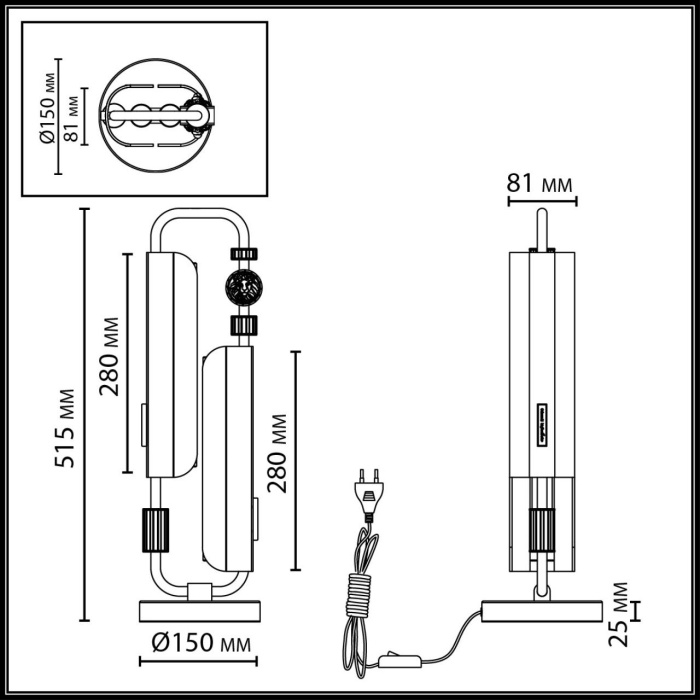 Настольная лампа ODEON LIGHT MODERN 5467/10TL