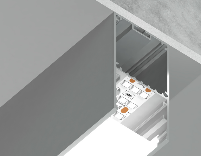 Алюминиевый профиль накладной/подвесной "Profile System" 35*67 для светодиодной ленты до 32,8мм Ambrella light GP3000AL