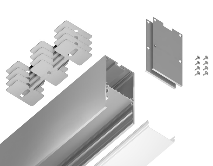 Алюминиевый профиль накладной/подвесной "Profile System" 35*67 для светодиодной ленты до 32,8мм Ambrella light GP3000AL