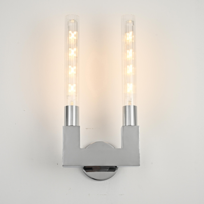 Бра CANELLE wall lamp DOUBLE Sconces Chrome ImperiumLoft