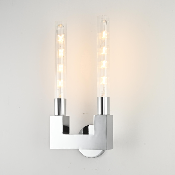 Бра CANELLE wall lamp DOUBLE Sconces Chrome ImperiumLoft