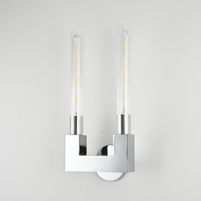 Бра CANELLE wall lamp DOUBLE Sconces Chrome ImperiumLoft