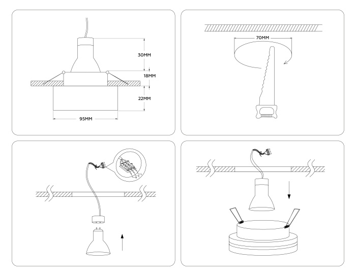 Встраиваемый точечный светильник MR16 с акрилом Ambrella light TN3322