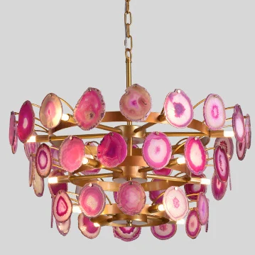 Люстра Agate Burst Chandelier 3 Round pink D70 ImperiumLoft