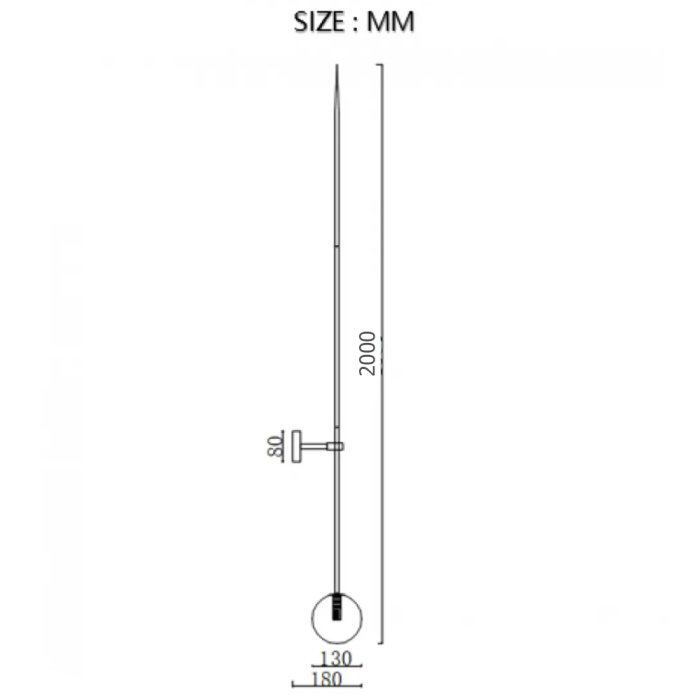 Настенный светильник LINES Ball 200 Black ImperiumLoft