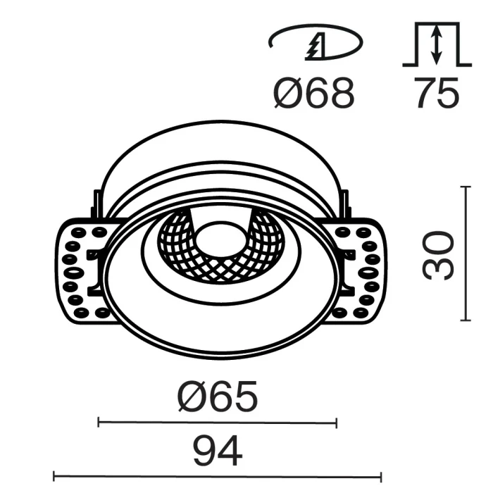Встраиваемый светильник Maytoni Flint DL101-GU10-TRS-W
