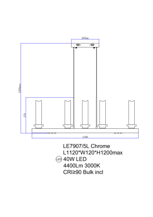 Подвесная люстра Leon Alana LE7907/5L Chrome