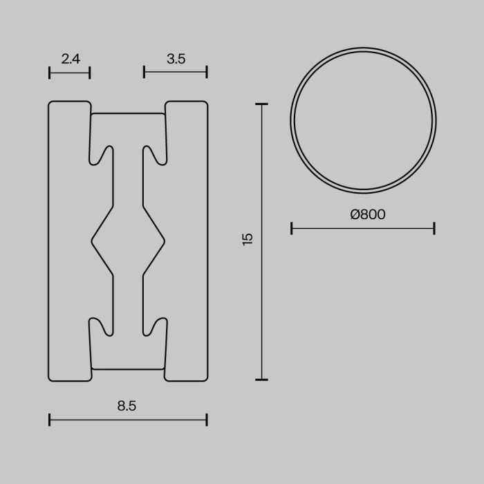 Шинопровод круглый Maytoni Busbar trunkings Flarity TRX154-R-D800-B