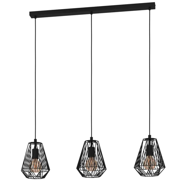 Подвесной потолочный светильник STYPE, 3Х40W, E27, L950, B200, H1100, сталь, черный EGLO 43693