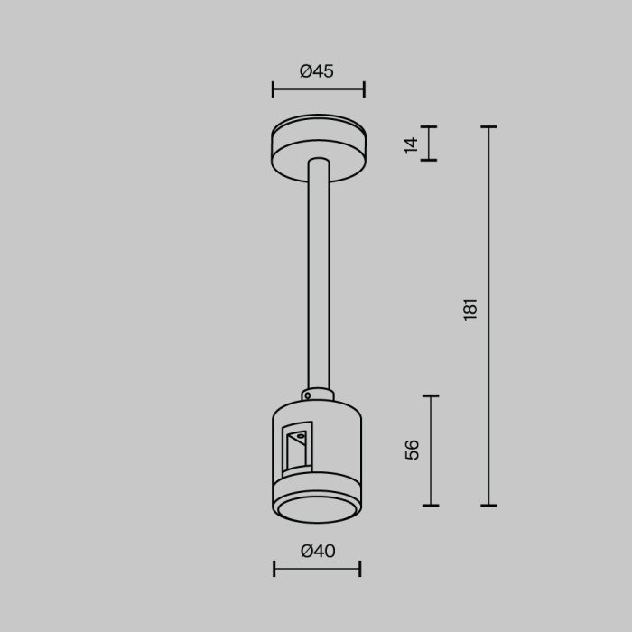 Крепление потолочное Short 138мм с прямым коннектором питания Flarity латунь Maytoni TRA156C-IPCL1-BS