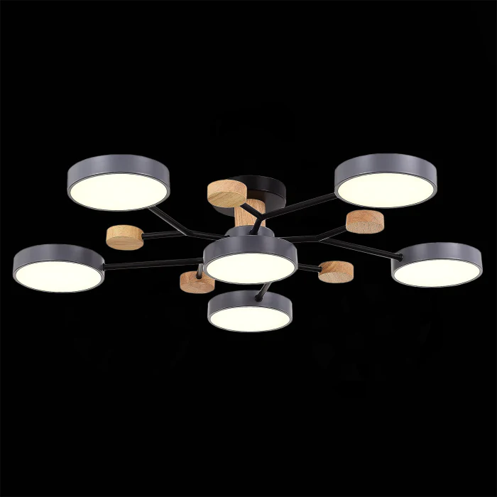 Светильник потолочный Серый/Серый LED 6*12W 3000K/4500K/6000K SLE6006-702-06