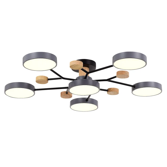 Светильник потолочный Серый/Серый LED 6*12W 3000K/4500K/6000K SLE6006-702-06