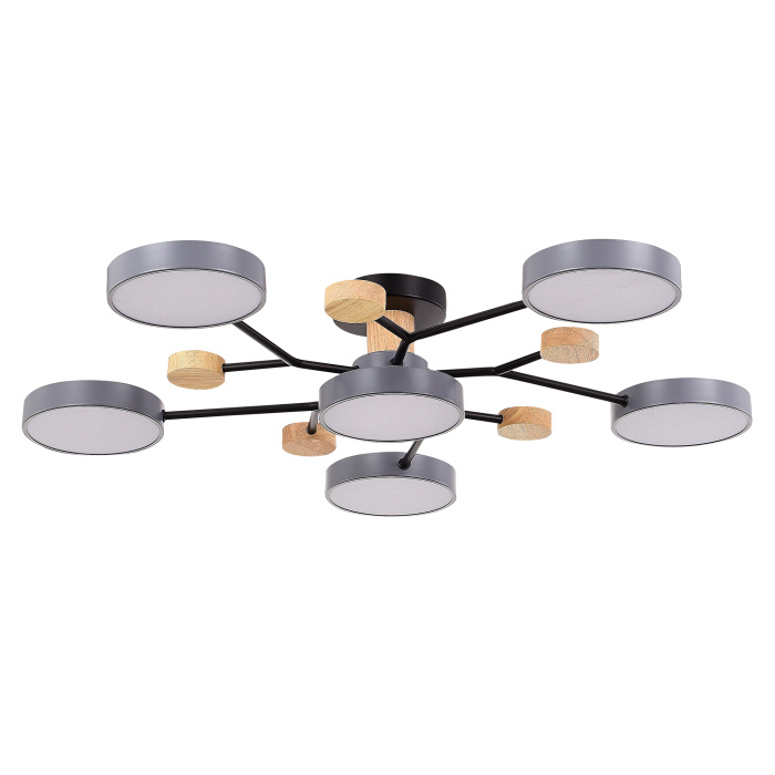 Светильник потолочный Серый/Серый LED 6*12W 3000K/4500K/6000K SLE6006-702-06