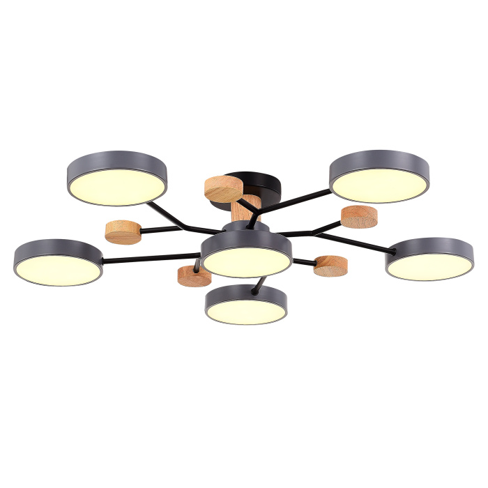 Светильник потолочный Серый/Серый LED 6*12W 3000K/4500K/6000K SLE6006-702-06