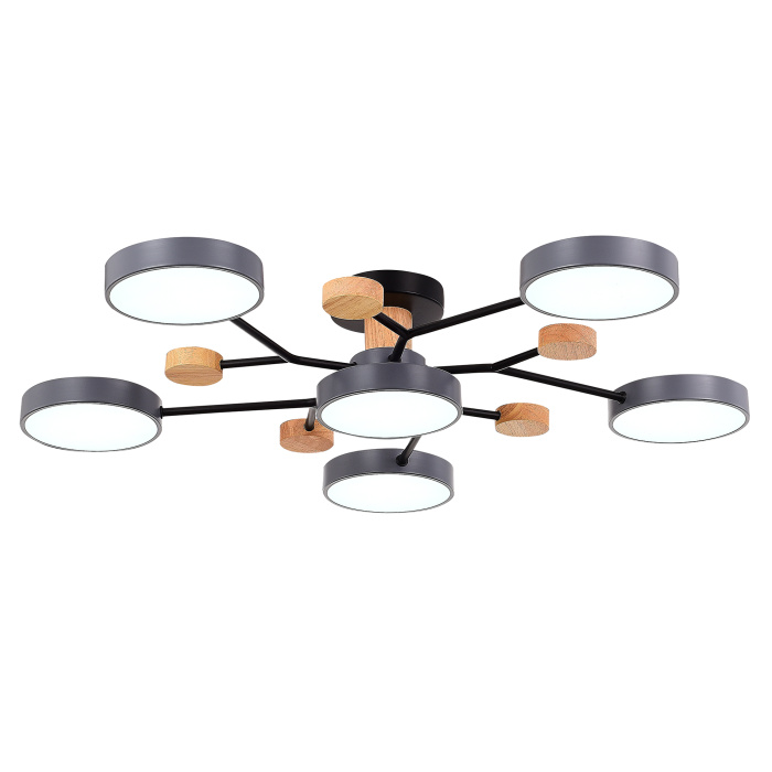 Светильник потолочный Серый/Серый LED 6*12W 3000K/4500K/6000K SLE6006-702-06