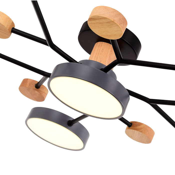 Светильник потолочный Серый/Серый LED 6*12W 3000K/4500K/6000K SLE6006-702-06