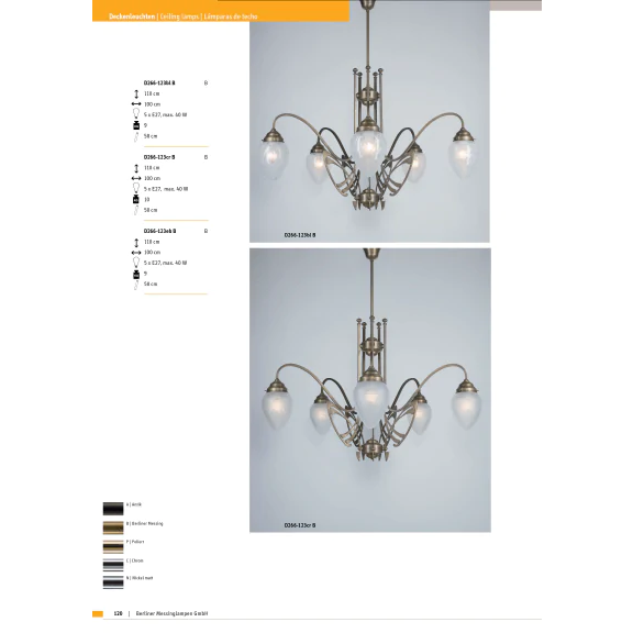 Люстра на штанге Berliner Messinglampen D266-123ebB