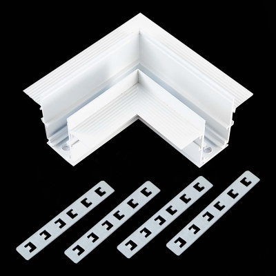 Угол-соединитель для встраиваемого магнитного шинопровода под ГКЛ 12мм ST-Luce Белый ST007.529.12