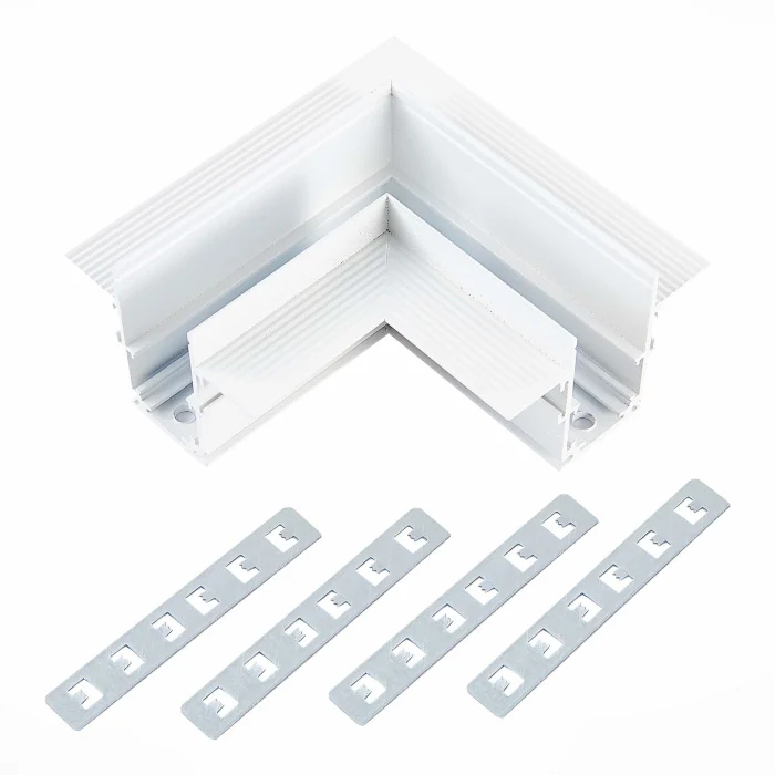 Угол-соединитель для встраиваемого магнитного шинопровода под ГКЛ 12мм ST-Luce Белый ST007.529.12