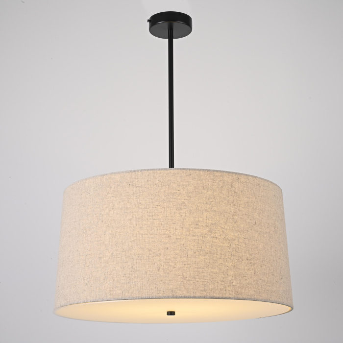 Люстра Rh Round Linen Shade Pendant By Imperiumloft