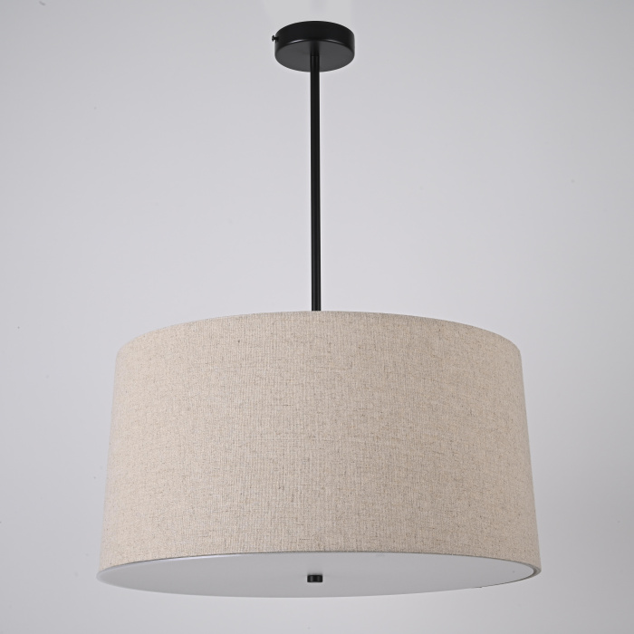 Люстра Rh Round Linen Shade Pendant By Imperiumloft