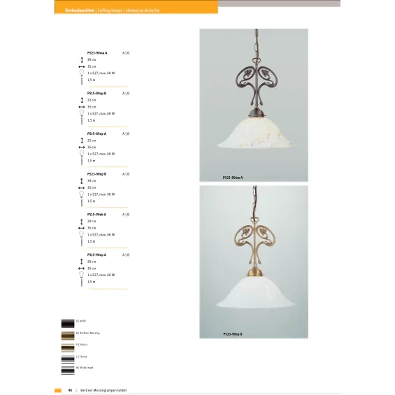 Подвесной светильник Berliner Messinglampen PS23-90maA