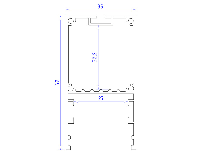 Алюминиевый профиль накладной/подвесной "Profile System" 35*67 для светодиодной ленты до 32,8мм Ambrella light GP3000BK