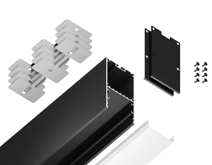 Алюминиевый профиль накладной/подвесной "Profile System" 35*67 для светодиодной ленты до 32,8мм Ambrella light GP3000BK