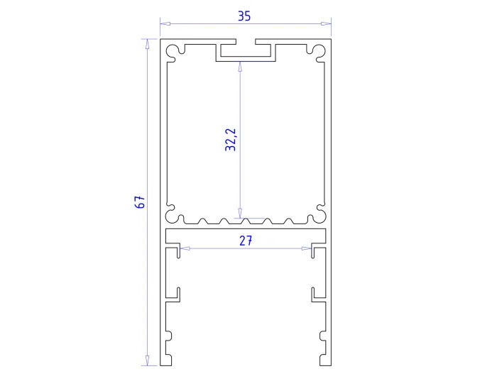 Алюминиевый профиль накладной/подвесной "Profile System" 35*67 для светодиодной ленты до 32,8мм Ambrella light GP3000BK