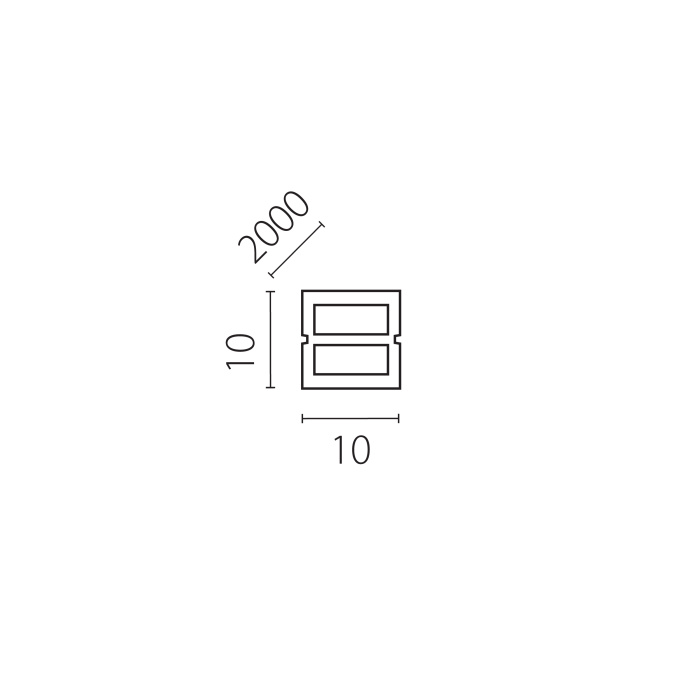 Профиль квадратный силиконовый 10х10 мм (тип А) PROFILED 20м/упак д/LED ленты 441020