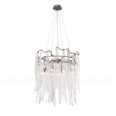 Люстра Cloyd SULAWESI C8 / Ø61 см - серебро темн. - прозрачн. стекло (арт.10394)