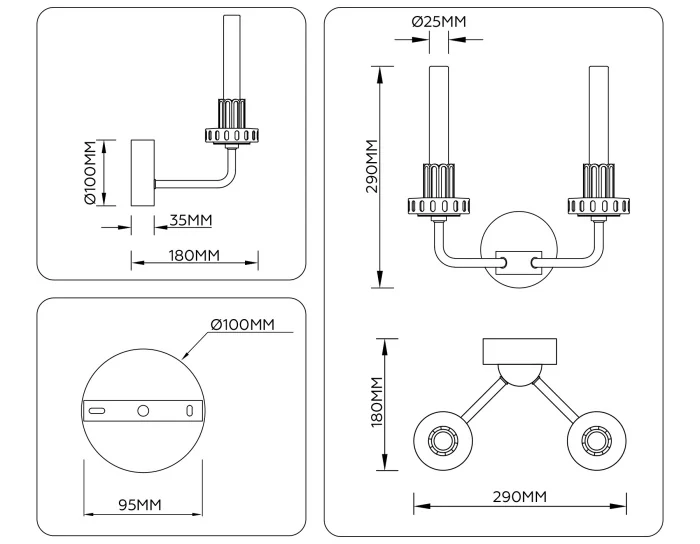 Настенный светодиодный светильник HIGH LIGHT AMBRELLA LIGHT LH53130