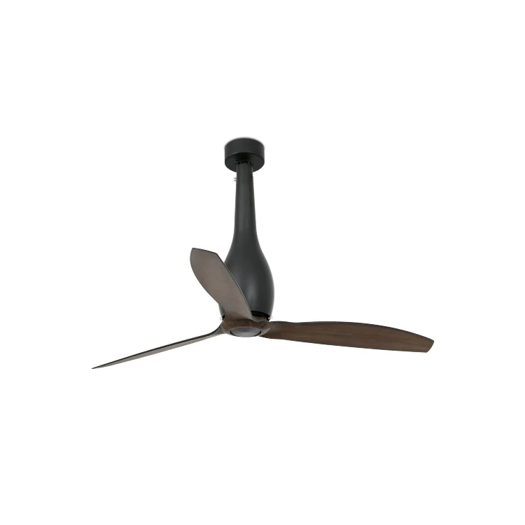 Вентилятор без света ETERFAN Matt black/wood ceiling fan with DC motor