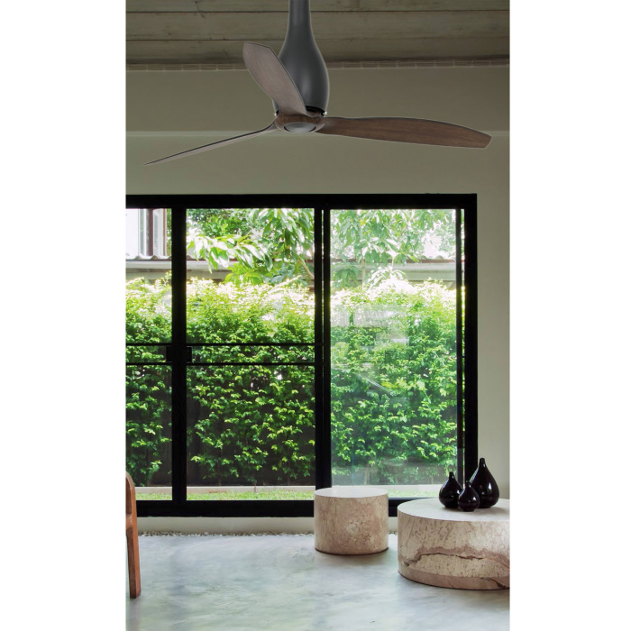 Вентилятор без света ETERFAN Matt black/wood ceiling fan with DC motor