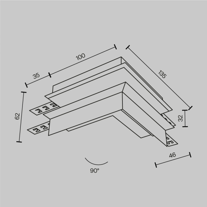 Коннектор внешний Exility встраиваемый под ГКЛ 9,5мм, белый Maytoni TRA34CO-42W