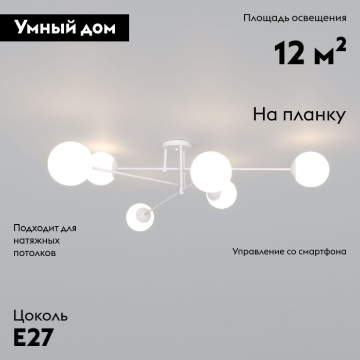 Потолочная люстра Eurosvet Netz 30181/6 белый Smart