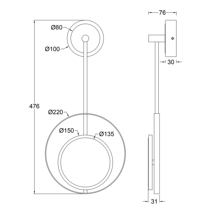Настенный светильник HYPNOSIS ESCADA 10206/SG LED Black/Gold
