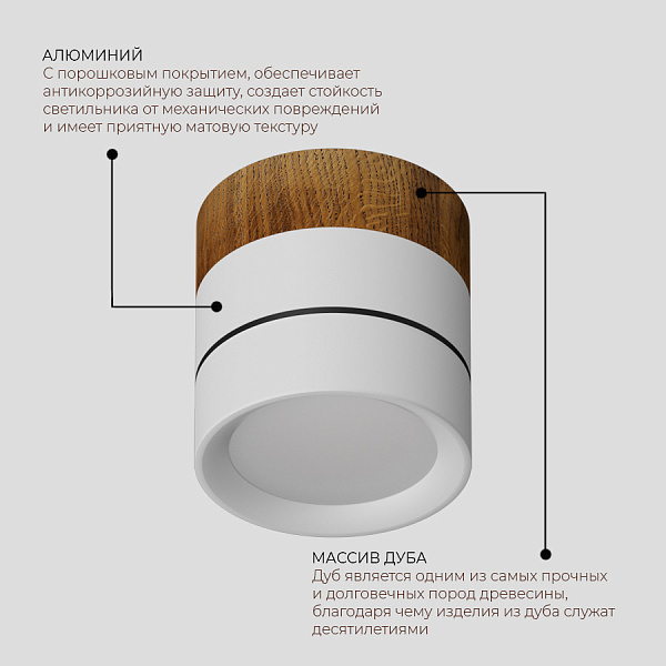 Накладной светильник Ledron BARREL MINI Wooden Wh