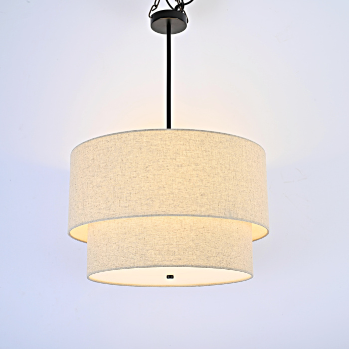 Люстра Rh Two-Tier Round Shade Linen By Imperiumloft