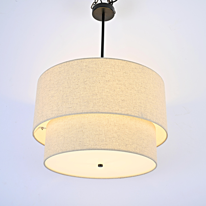 Люстра Rh Two-Tier Round Shade Linen By Imperiumloft